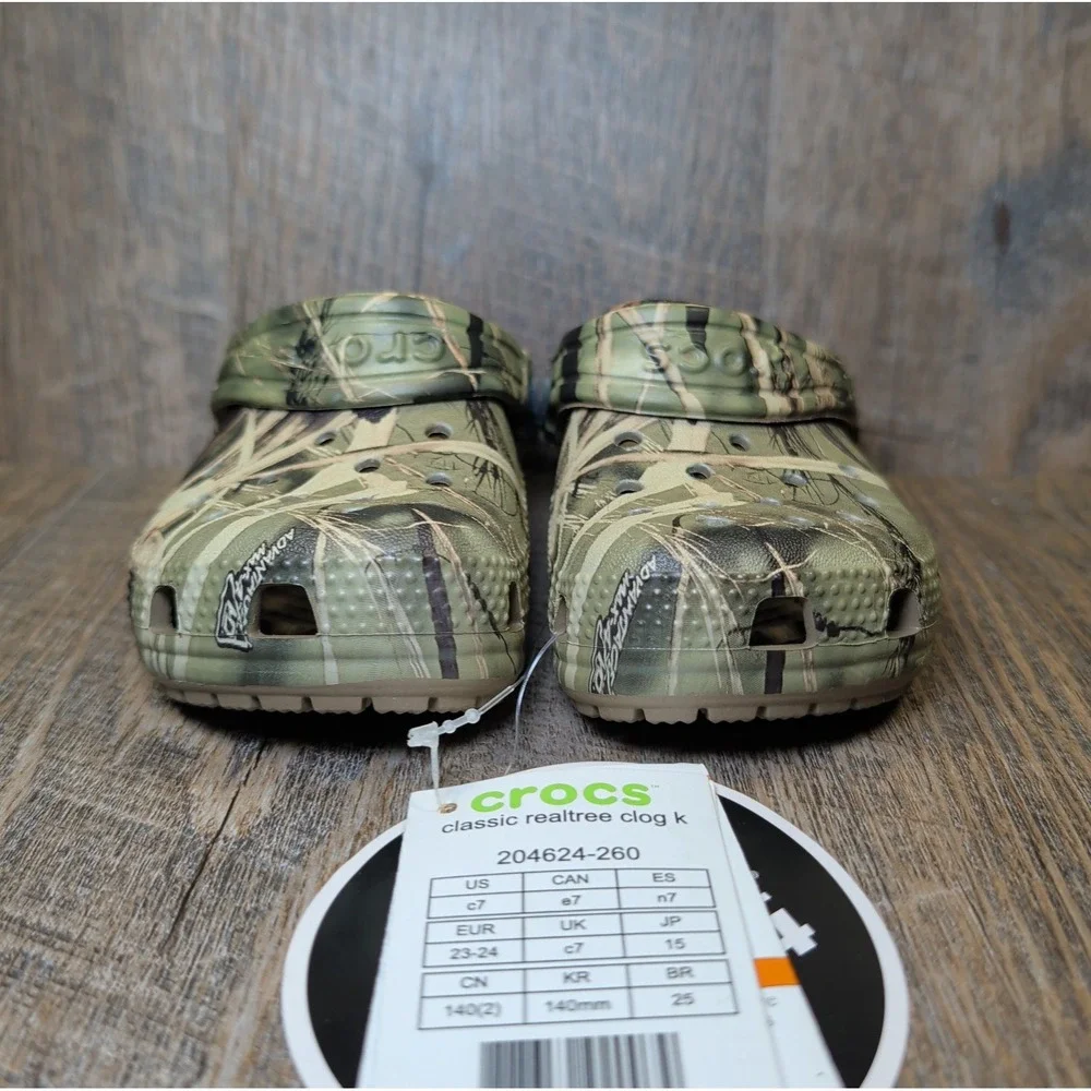 Crocs Classic Realtree Clog Toddler Baby Size C 7 Green Brown Camouflage Camo